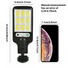 Solar Outdoor Street Light - Barricade Light Wall Light 108COB High Brightness LED Solar Garden Light! 2000 Lumens Waterproof Spotlight Garage Wall Anti-Theft Lighting Intelligent Human Body Sensor +3 Levels Dimming Mode - Solar Outdoor Lights - Black - View 2