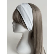 1pc Minimalist Knit Headband, College Casual Sports Headwrap, Pink/Black/White, Versatile Accessories For Men & Women, Year Round Use,Hair Accessories,Turban Headband,Sweatband, School Stuff, College, Headbands Fall Winter Hair Band For Vacation Outfits Woman - 白色 - 查看 4