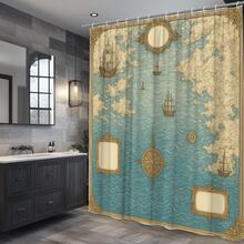 Nautical Vintage Shower Curtain With  And Design - White - View 5