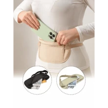 1pc Creative New Fashion Personalized Anti-Theft Concealed Travel Waist Bag, Slim Waterproof Sports Waist Pack Can Fit Phone, Keys, Cards, Coins, Earphones, Tissue, Passport And Other Items, Suitable For Daily Use, Sports, Running, Hiking, Cycling, Fitness, School And Home, Travel Essential, Holiday Travel Bag And Travel Accessory - Multicolor - View 2