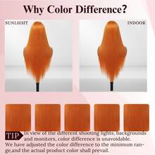 Brazilian Virgin Hair 13x4 HD Transparent Lace Front Bob Wig Human Frontal Hair 200% Density Straight Pre Plucked With Baby Hair Wigs Glueless Human Blended Hair Wigs Natural Hairline For Women #350 Ginger Orange - S350 - View 10