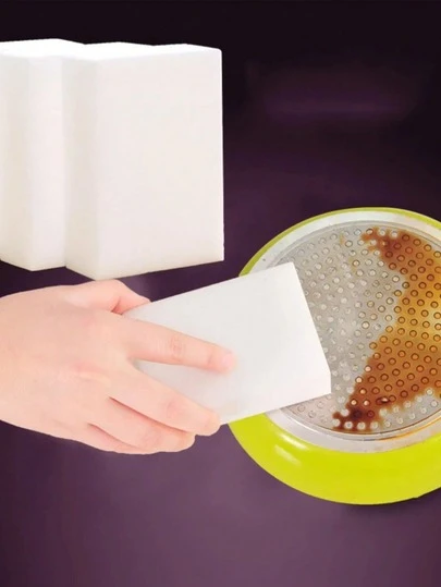 20块白色纳米清洁海绵，厨房清洁工具，除锈百洁布，适用于厨房、浴室和家庭使用。