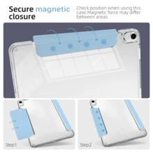 适用于 iPad/iPad Air/iPad Pro 系列的亚克力保护壳，带笔槽，多种颜色可选，内置笔槽，防摔防弯折，轻巧设计，精准开孔，无额外孔洞 - 灰色 - 查看 6