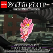 PINK COWBOY STYLE Kewpie Design, Car Hanging Rearview Mirror Scented Tablets,,Car Air Freshener,Car Scented Tablet, Car Air Freshener, Rearview Mirror Hanging Decoration,Car Decoration Pendant,Car Interior Accessories, Special Gifts For Friends, Durable Paper-Based Fragrance For Vehicles, No Alcohol, Easy To Use, Playful Design - Cowboy Cupid - View 3