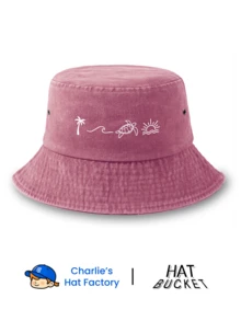 1 Mũ tai bèo cổ điển unisex đã qua xử lý - Họa tiết cây cọ nhiệt đới, sóng biển, rùa và mặt trời - Có sẵn các tông màu đất (đen, xanh navy, xám, kaki) và màu nổi bật (đỏ tía, vàng nghệ) - Chất liệu mềm mại, dễ gấp gọn, thích hợp cho kỳ nghỉ biển và du lịch đảo. - bãi biển - Xem 10