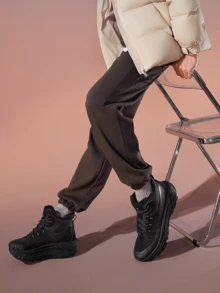 CAMEL CROWN Men's Outdoor Autumn/Winter Sneakers, High-Top Casual Fleece Lined Warm Shoes - Dark Castle Gray - View 4