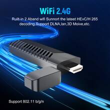 VELEC I96 D10 电视棒，便携式流媒体播放器，4K HDR 四核 64 位安卓电视系统，2.4G WiFi，适用于安卓电视棒，4K 高清流媒体设备，可用于电视和投影仪 - 黑色 - 查看 4