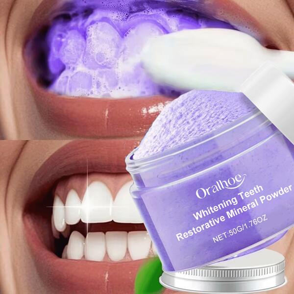 Advanced Teeth Whitening Kit Purple Teeth Whitening Powder For Removing Stains And Yellowing Teeth Eliminating Bad Breath Personal Care Cleaning Toothpaste Care For Gums Travel Portable Home Whitening  Deep Clean Formula For Fresh Breath Suitable For Sensitive Teeth Vitality Boosting Formula For Radiant Smile