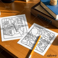 GDTME 24页猫咪主题涂色书，设计温暖大胆，有助于缓解压力、放松身心。适合作为返校文具，或作为婚礼、音乐节、复活节、妇女节的礼物。送给家人和朋友也很棒，还可以用作办公用品或房间装饰。 - 貓咪時刻 - 查看 5