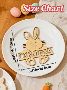 Personalized Wooden Easter Bunny Place Cards + Custom Text Customizable Easter Table Setting Name Cards For Family Easter Brunch, Holiday Dinner Parties, Church Easter Events, Wedding Receptions, Baby Showers - Conventional - View 2