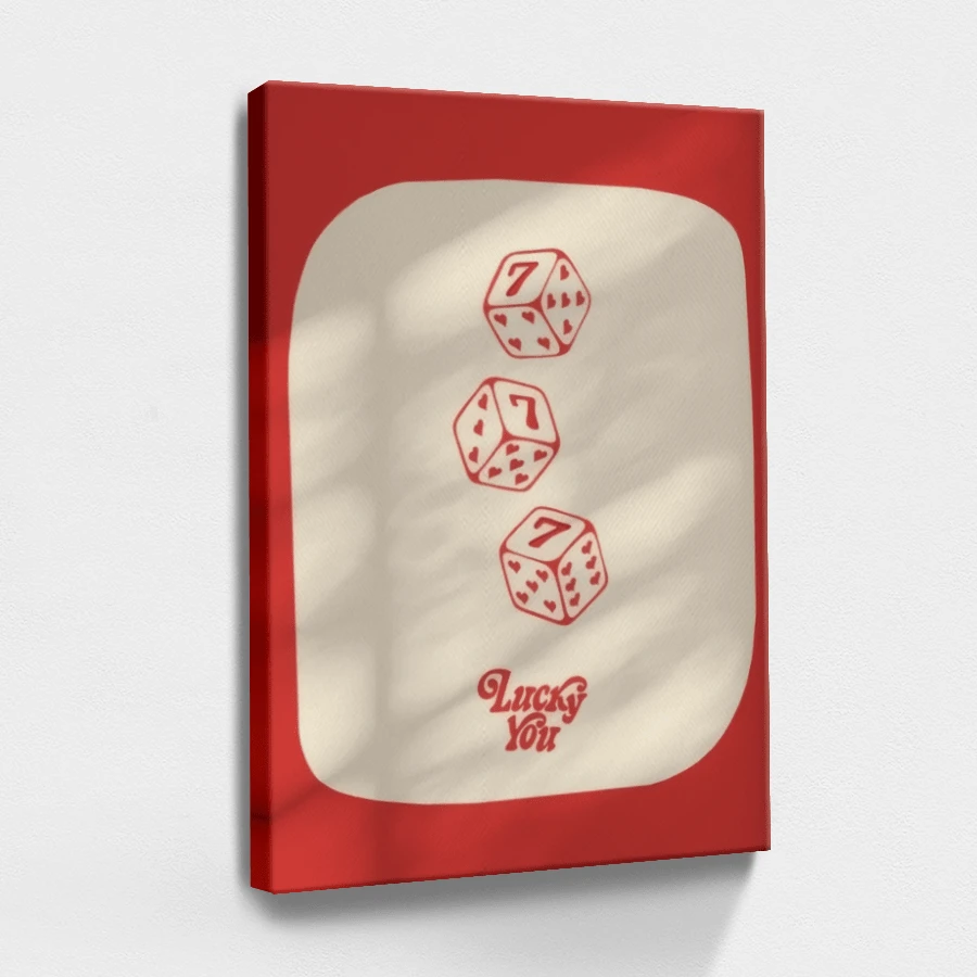 1pc Lucky You Lucky Me Poster, Inspirational And Motivational, Easter Decor Framed Wall Art, Wrapped Canvas Poster Vintage Prints, Lucky You - Modern, Graphic Design, Typography, Modern Style, Birthday Party Decor, Decorative Wall Art For Living Room Bedroom Office, Hanging Hardware Included - Wrapped Framed Canvas, Vertical - 有框畫布 - 查看 1