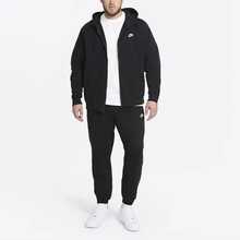 Nike Sportswear Club Fleece Logo鬆緊腰束腳長款運動長褲 男款 黑色 - 黑色 - 查看 4