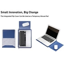 FIORIA Portable Protection, Laptop Bag. Slim Design, Lightweight And Comfortable, Only About 2.8mm Thick. Made With Premium Microfiber Fabric (Microfiber Reinforced Polyurethane Leather), Smooth To The Touch, Waterproof, Leak-Proof, Wear-Resistant, Age-Resistant, Wrinkle-Free, And Deformation-Resistant. The Integrated Flip-Top Can Also Be Used As A Temporary Mouse Pad. - Rose Gold - View 6