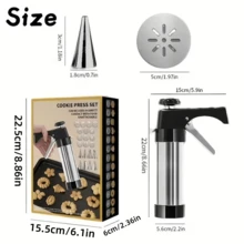 22PCS Set Multi-Purpose Manual Cream Gun, Equipped With 13 Pattern Discs + 8 Installation Nozzles + 1 Press Gun, No Electricity Required, Suitable For Making Cookies, Pastries, Cream Cakes, Etc., Essential Baking Kitchen Tool, Cake Decoration Accessories, Home Kitchen Supplies, Kitchen, Kitchen Accessories, Home Kitchen, Home Kitchen Utensils, Kitchen Gadgets, Ideal Gift Choice, Comes With Exquisite Box Packaging Cream Installation Gun, Piping Gun Tool, Cake Mold - Multicolor - View 3