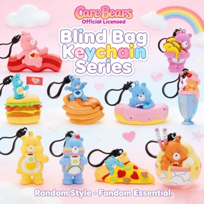  1个 CARE BEARS 官方授权 Tenderheart Bear 可爱钥匙扣毛绒挂件 新年派对情人节礼物 可爱卡通收藏钥匙扣挂件 惊喜礼物 送给 Grumpy Bear、Cheer Bear、Tenderheart Bear、Share Bear、Good Luck Bear