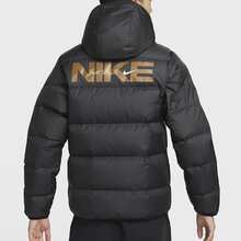 Nike Storm-FIT Windrunner 防風拒水時尚連帽拉鍊長袖麵包羽絨外套 男款 黑色 - 黑色 - 查看 3