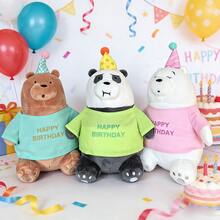 WE BARE BEAR 用这款可爱的 20 厘米 Bare Bears 毛绒玩具（冰熊、灰熊、熊猫）庆祝您孩子的生日吧！ - 彩色 - 查看 2