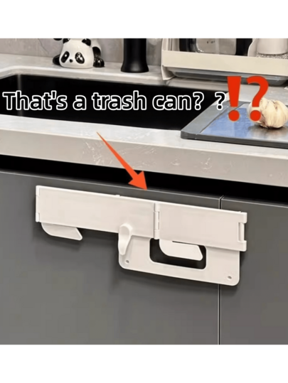 Foldable Trash Can With 100 Bags[2 In 1 Collapsible Trash Bag Holder & Dispenser]Bathroom/Kitchen/Camper Van Space Saver - No Drill Wall Mount Storage, Under Sink Cabinet Organizer, Portable Trash Solution