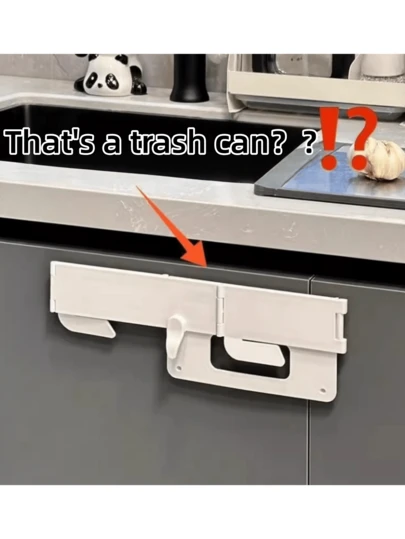 Foldable Trash Can With 100 Bags[2 In 1 Collapsible Trash Bag Holder & Dispenser]Bathroom/Kitchen/Camper Van Space Saver - No Drill Wall Mount Storage, Under Sink Cabinet Organizer, Portable Trash Solution