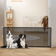 Adjustable Dog Gate - Made Of ABS Material, Indoor Pet Safety Barrier - No Drilling Installation, Suitable For Stairs, Doorways, Hallways, Porches, Yards, Etc., Indoor Dog Fence - Black - View 1