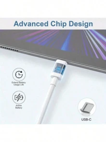 20W PD 快充 Lightning 傳輸線，相容 Apple 14 13 12 11 Pro Max Mini 14 8 Plus X XR XS，USB-C 傳輸線，適用遊戲與耳機配件，支援快充與同步 - 白色 C-C - 查看 5