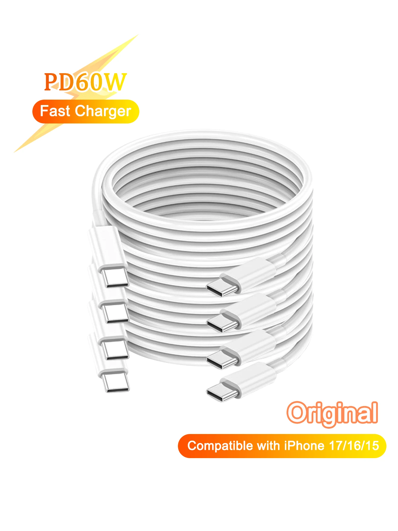 20W PD 快充 Lightning 傳輸線，相容 Apple 14 13 12 11 Pro Max Mini 14 8 Plus X XR XS，USB-C 傳輸線，適用遊戲與耳機配件，支援快充與同步