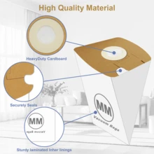 10 Pack MM Vacuum Bags Replacement Compatible With Eureka Style MM Mighty Mite 3670 And 3680, 60295, 60295A, 60295B, 60295C, 60296 & 60297A Series Canister Vacuums - White - View 3