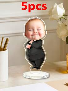 Customized Boss Baby Acrylic Stand Decor + 1/3/5 Pcs Personalized Desktop Decorations, Suitable For Wedding Souvenirs, Birthday Party Supplies, Valentine's Day Gifts, Easter Commemorative Items, Family Gatherings Decor, Baby Shower Prizes, Family Reunion Memorabilia, Couple Commemorative Items - Normal - View 19