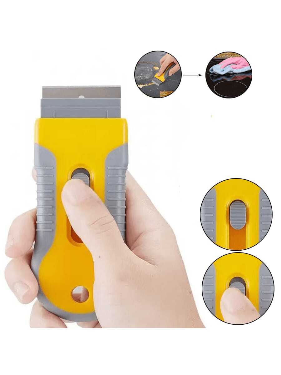 1 Set Of Glass Scraper With 5 Steel Blades And 5 Plastic Blades, Suitable For Removing Stickers, Grease, Paint And Adhesives On Oven Glass Surfaces - A - View 1