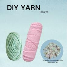 100克/卷 T恤纱线，弹性织物针织纱线，适用于DIY，细带纱线，粗针织纱线，适合手工DIY毯子、垫子、钩针编织项目、家居装饰 - 彩色 - 查看 26