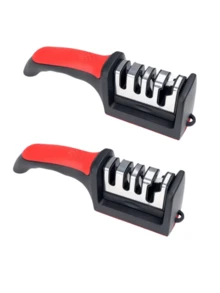 Afilador de cuchillos profesional de 4 etapas | Piedras de afilar de alta precisión, de diamante, cerámicas | Mango antideslizante | Fácil de usar, afilado rápido | Excelente opción de regalo para diversas ocasiones - Multicolor - Ver 6