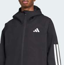 Áo khoác có mũ Adidas ESSENTIALS, áo khoác gió thời trang, đa năng, phong cách công sở thường ngày dành cho nam giới. - màu đen - Xem 5