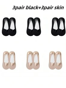 6/1 Pair Solid Color Soft & Lightweight Women Invisible Boat Socks, Comfortable Low Ankle Socks, Candy Color Invisible Socks, Women Compression Socks - Multicolor - View 11