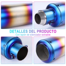 El tubo de escape modificado de la motocicleta universal de 51 mm funciona sin problemas, duradero y resistente al impacto con silenciador - A - Ver 4