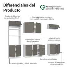 Cocina Integral Completa Modular Madesa Vik 270cm BG 01 - Blanco y Gris - Ver 4