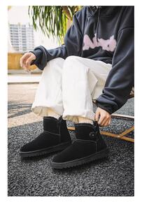 UGG Bailey Button II Button II Boot 羊皮 保暖防滑包裹性 加絨 休閒舒適 短筒 雪靴 女款 黑色 - 黑色 - 查看 8