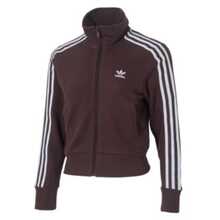 Adidas Originals ADICOLOR Top KNIT Striped Retro Stand Collar Zipper Long Sleeve Jacket For Women, Dark Grey/Brown - Dark Gray Brown - View 4
