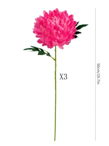 1/3/6支装，50厘米仿真菊花，适用于墙面、客厅、卧室、婚礼、派对装饰、桌面摆放。家居、桌面、厨房、婚礼、餐桌、中心装饰、办公室、花园、户外、房屋、庭院装饰，适合春、夏、秋、冬四季。 - 玫紅色 - 查看 10