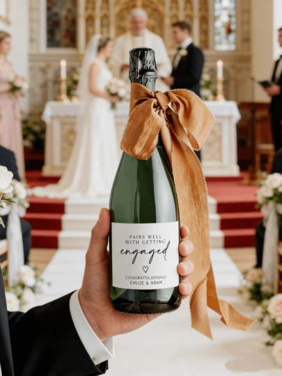 1pc Custom Wedding Wine Label With Personalized Text, Elegant Wedding Bottle Decoration For Special Occasions