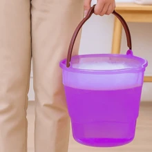 1 pieza Cubeta de agua portátil 10 litros, cubo de lavado de autos de plástico y silicona, cubo de almacenamiento de agua y riego para el hogar - Colores - Ver 4