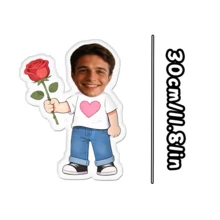 1pc Customized Photo Throw Pillow, Personalized Cushion, Can Customize Interesting Patterns, Double-Sided 3D Pillow, Suitable For Parents/Family/Her/Him/Girlfriend/Boyfriend Gift, Couple Birthday Gift - Men In Heart-shaped T-shirts - View 15