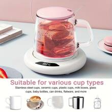 SOKANY 1个智能恒温加热杯垫，咖啡杯保温器。USB供电，3档温度设置（55-75°C），一键启动，8小时自动关机。适用于加热咖啡/牛奶/鸡蛋/三明治/茶，非常适合家庭、办公室和旅行使用。 - 多色 - 查看 5