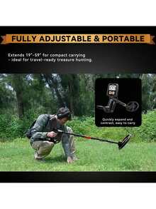 SUNPOW Professional Metal Detector Combo: Upgraded Rechargeable Lithium Battery Pinpointer Wand & Full-Size Detector With LCD Depth Display | 4 Modes, Audio/Vibration Alert For Beach, Gold & Relic Hunting - MD13+Liion Pinpointer - 查看 5