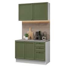 Cocina Integral Completa Modular Madesa Vik 120cm BV - Blanco y Verde - Ver 12