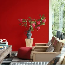 1 Roll Red Self-Adhesive Wallpaper, PVC Peel And Stick Wallpaper, Thick Waterproof Easy To Apply And Remove, No Residue, Suitable For Bedroom, Living Room, Ceiling, Countertop, Cabinet, Furniture And Home Renovation, Easy To Cut And Install - Red - View 6