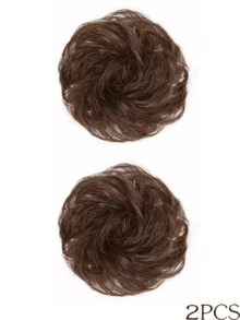 2件装儿童假发发髻合成耐热假发，可爱花苞发髻假发，婴儿假发发髻，儿童接发，发髻。 - 彩色 - 查看 24