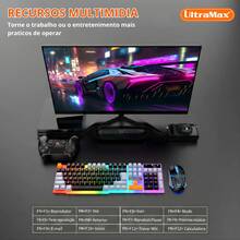 UltraMax ULT-026T RGB Semi-Mechanical Gaming Keyboard, Full Size (100%), ABNT2 Format - trắng - Xem 9