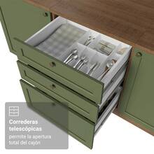 Cocina Integral Completa Modular Madesa Vik 399cm MV 01 - Marrón y Verde - Ver 7