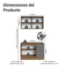 Cocina Integral Completa Modular Madesa Vik 120cm MG - Marrón y Gris - Ver 3