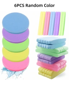 12/6/1pc Disposable Compressed Cosmetic Sponge Pads For Face Mask, Makeup Removal, Exfoliating - Multicolor - View 12